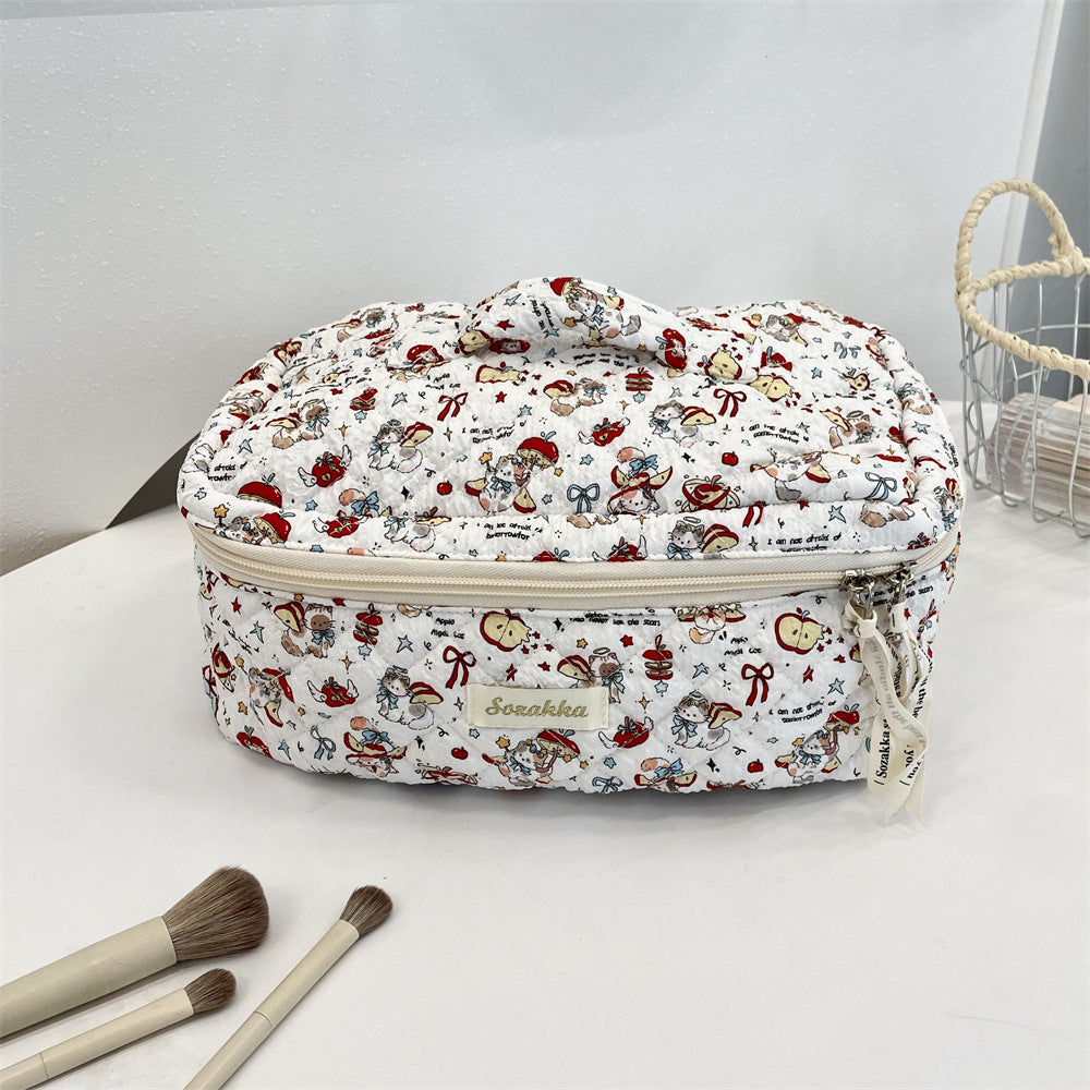 54131 [Copyright] Cosmetic bag female cartoon cute portable large capacity travel item storage bag handbag