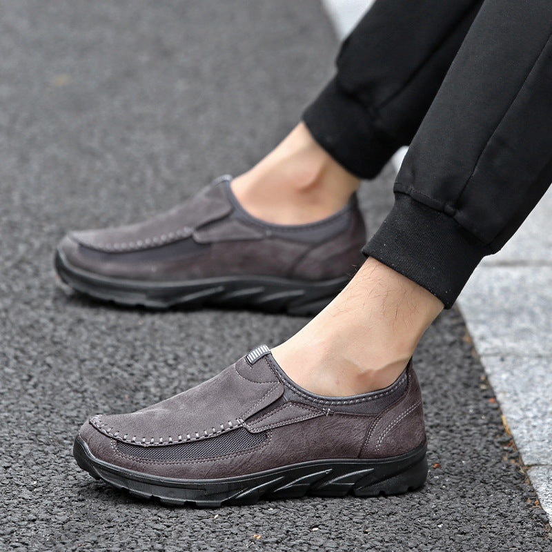Foreign trade plus size men's shoes fashion breathable men's business shoes shoes british lazy man kick-in dad single shoes casual shoes men