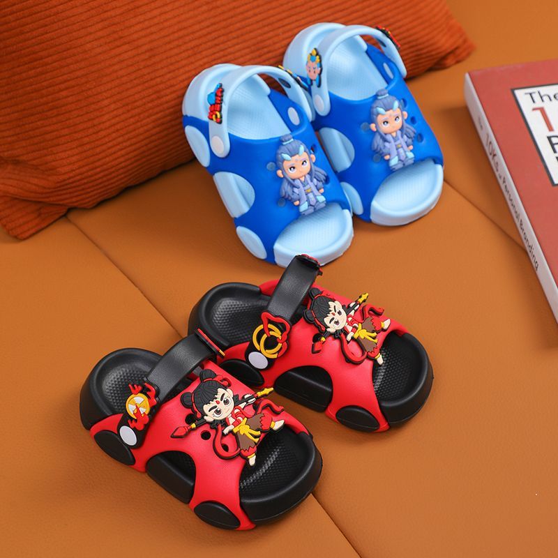 Nezha Ao Bing slippers children's summer cartoon home indoor anti-slip middle children, baby children, boys and girls wholesale