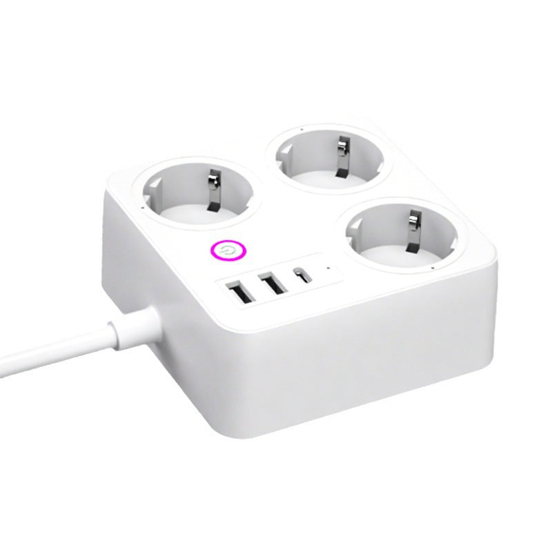 Cross-border European standard plug-in British standard American standard power strip WIFI household metering multi-plug cable socket fast charging usb