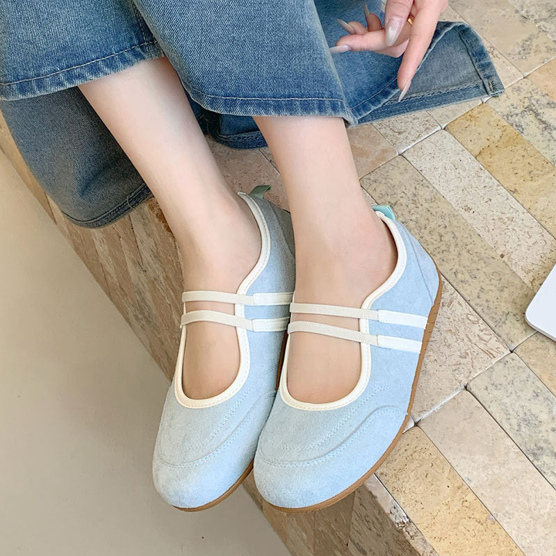 Flat Silver Ballet Style Mary Jane Single Shoes Women's Shoes Spring Summer 2025 New Soft Sole Slip-On Casual Shoes
