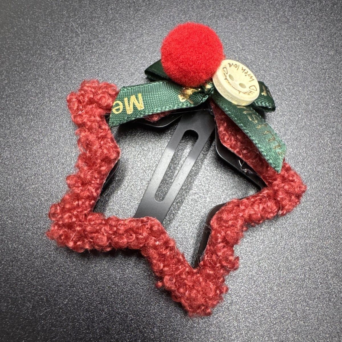 New Year's red plush star hairpin, bow bangs, BB clip, side broken hairpin, hairpin, Christmas tiara, hair accessory