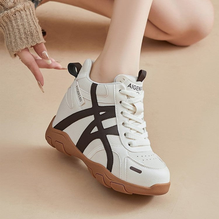 Forrest Gump women's anti-slip and wear-resistant 2025 autumn new lightweight soft-soled German training shoes 10cm invisible inner height increase women's shoes