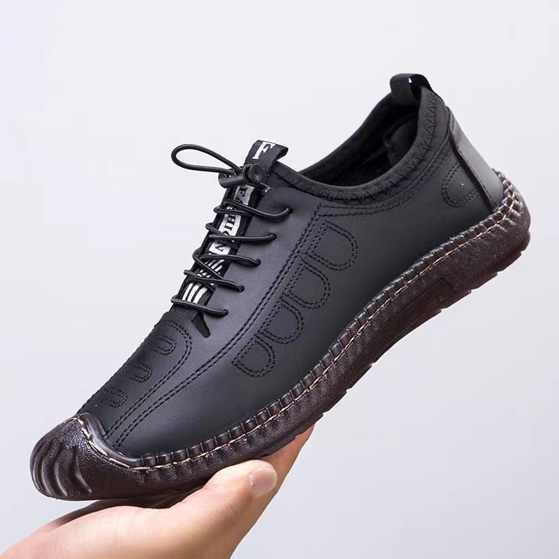 Men's Shoes, Cow Tendon Sole Leather Shoes, Men's Genuine Leather, Business Casual Cut-out Sandals, Men's Non-slip Driving Shoes, Hole Leather Shoes