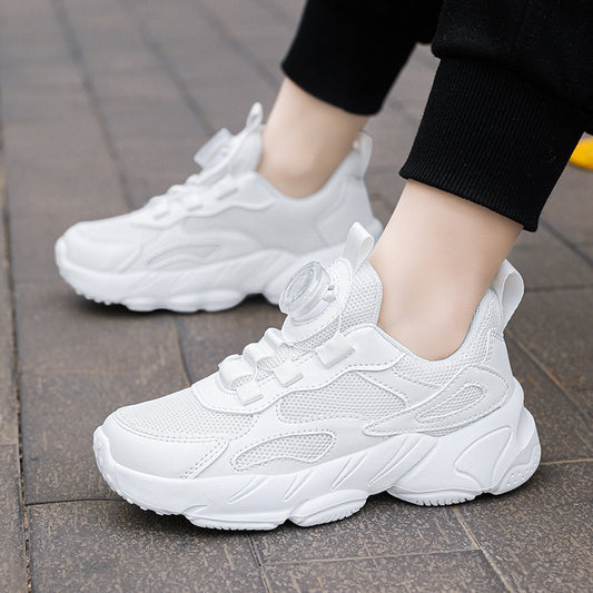 White primary and secondary school students single mesh sneakers mesh small white shoes boys children girls white shoes summer spring and autumn shoes