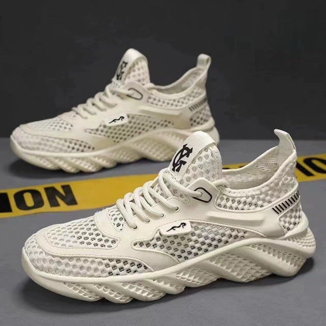 Men's Summer 2025 Low Top Thick Sole Thin Comfortable Large Mesh Breathable Sneakers Casual Sports Men