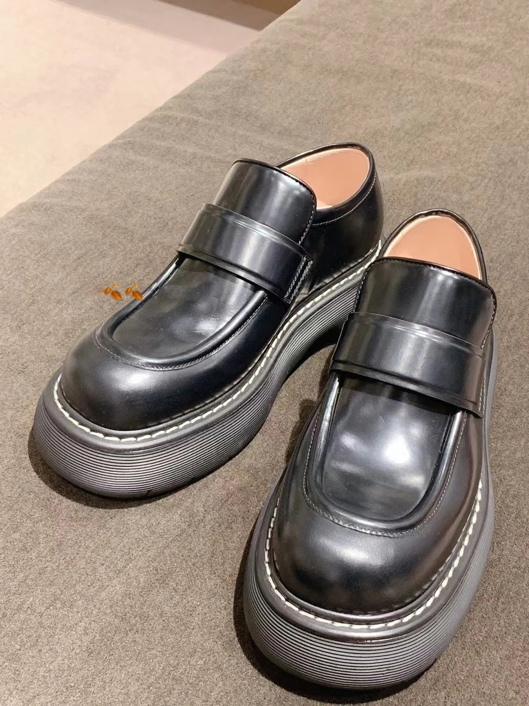 Loafers men's 2025 Cruise New Single Shoes Women's Platform Shoes Flats Bottom Couple Small Leather Shoes Plus Size