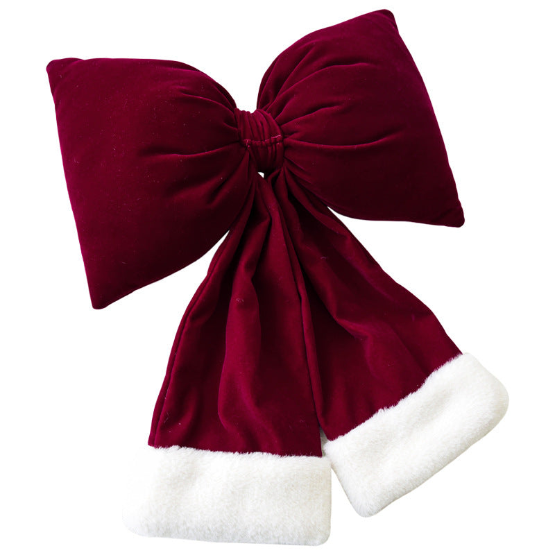 Amazon Cross-border Christmas Korean Large Fleece Finished Product Three-Dimensional Christmas Bow Hotel Christmas Tree Decoration