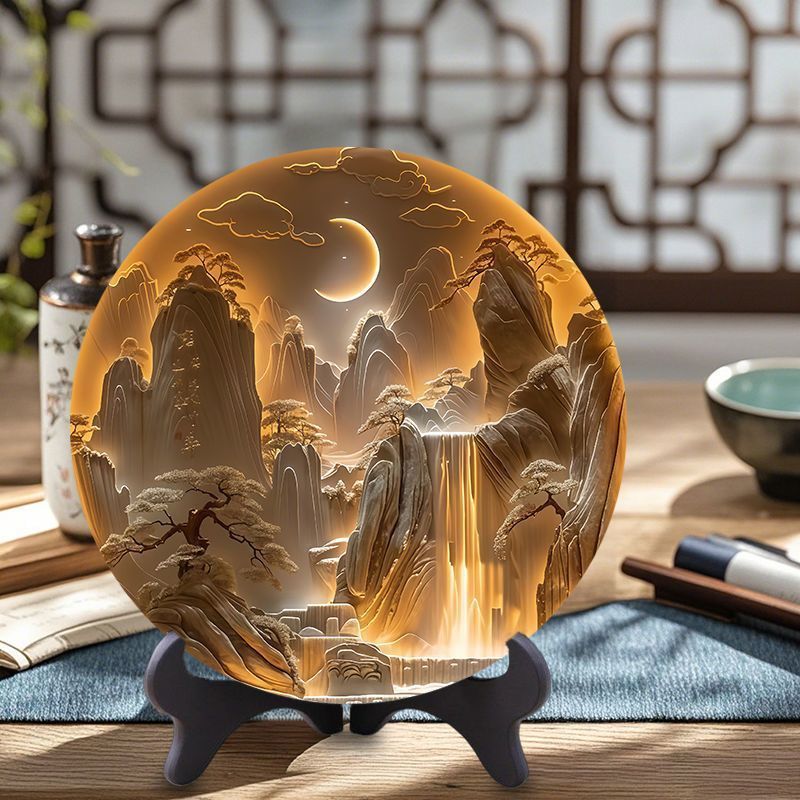 Antique imitation relief three-dimensional disc ornaments study tea room office desk exquisite table creative gifts for friends