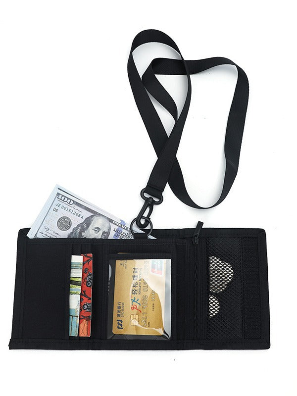 Wallet ins women's 2024 new Korean version fashion and versatile tri-fold card holder oxford cloth men's portable coin purse