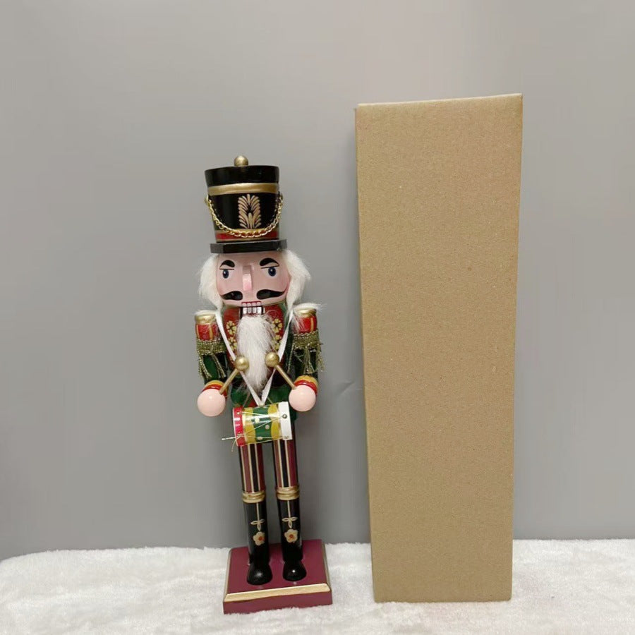 Cross-border spot new nutcracker wooden handicraft ornaments in different sizes Creative home Christmas ornaments