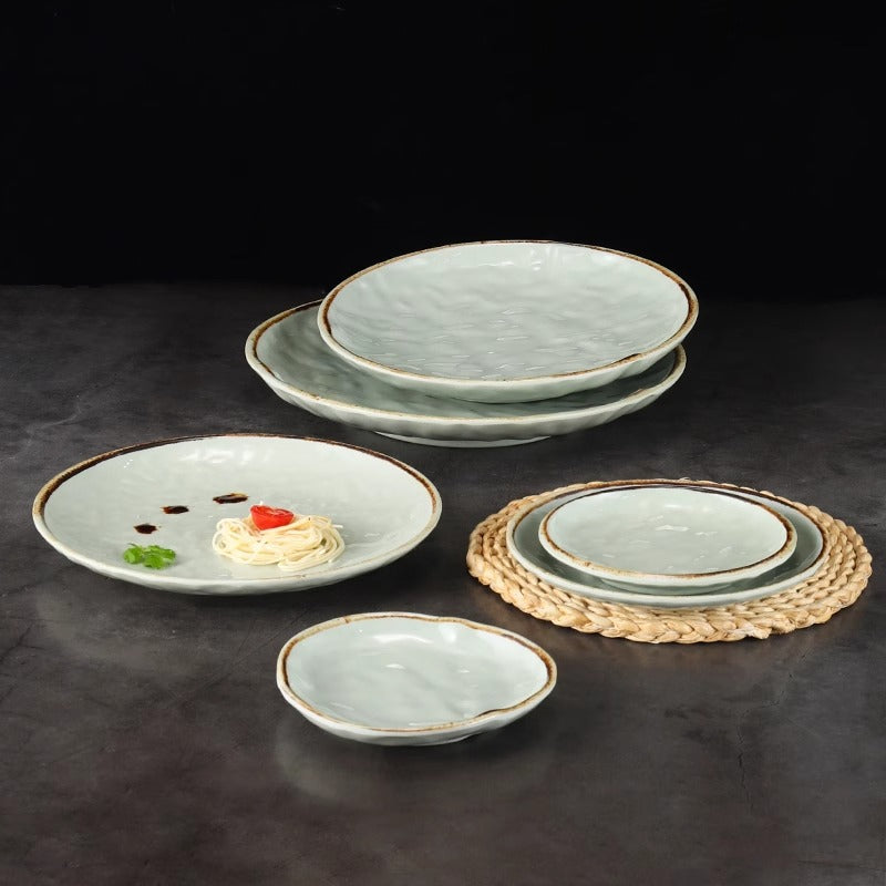 Melamine tableware plates, Japanese plastic discs, imitation porcelain, creative specialty restaurant plates, hot pot cold dishes, plates, commercial use