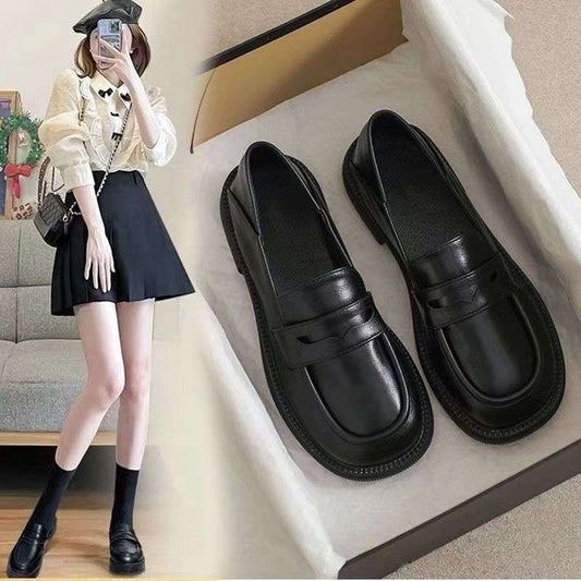 2025 autumn real soft leather small leather shoes for women to work soft soles super soft British style loafers for women versatile single shoe women