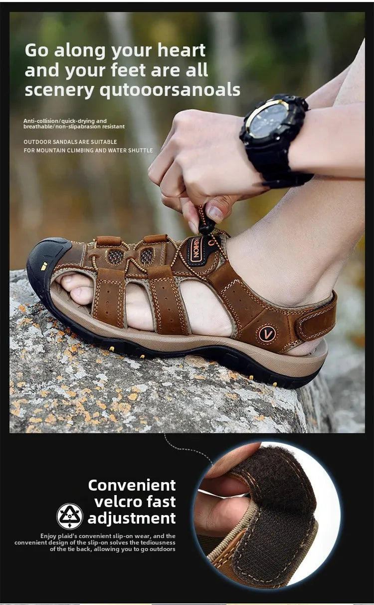 Sandals Men's Shoes Summer Casual Shoes Korean Version Cross Border Manufacturers Wholesale Men's Baotou Beach Shoes