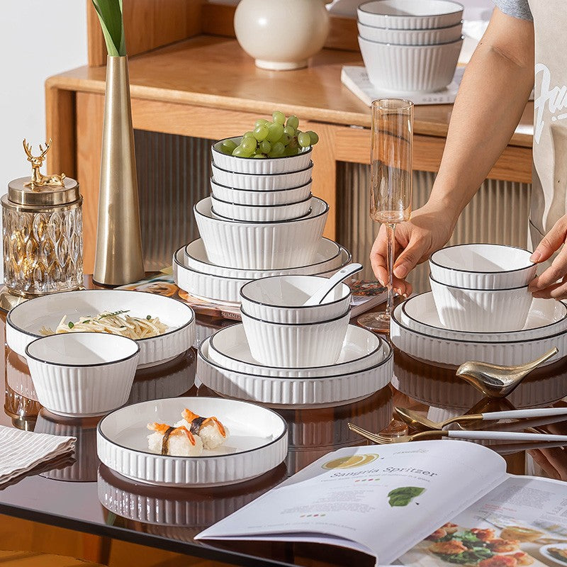 Dish set, household bowl, household use 2023 new bowls, chopsticks, plates, bowls, ceramic bowls, tableware, bowl sets, combinations