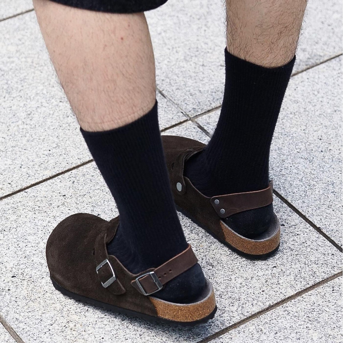 [Spot] vintage brown heel with Birkenstock shoes women's two wear leather toe single shoes thick-soled Boken half slippers