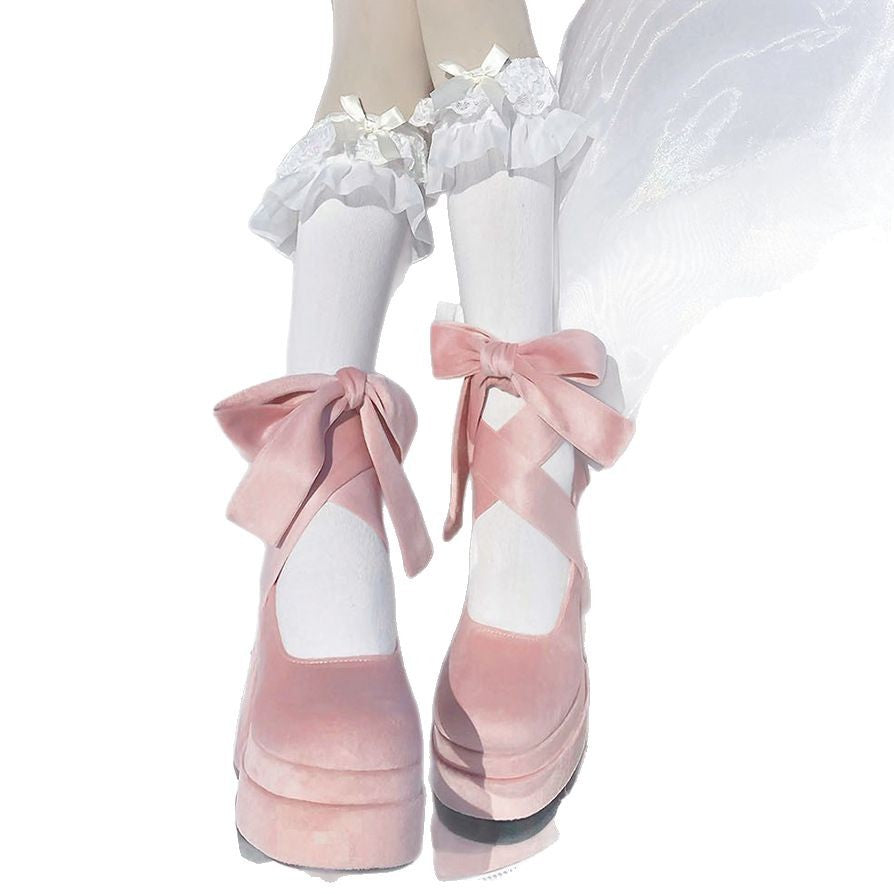 Black high heels, new platform for autumn and winter, thick heels, platform Barbie shoes, Lolita Mary Jane shoes, women