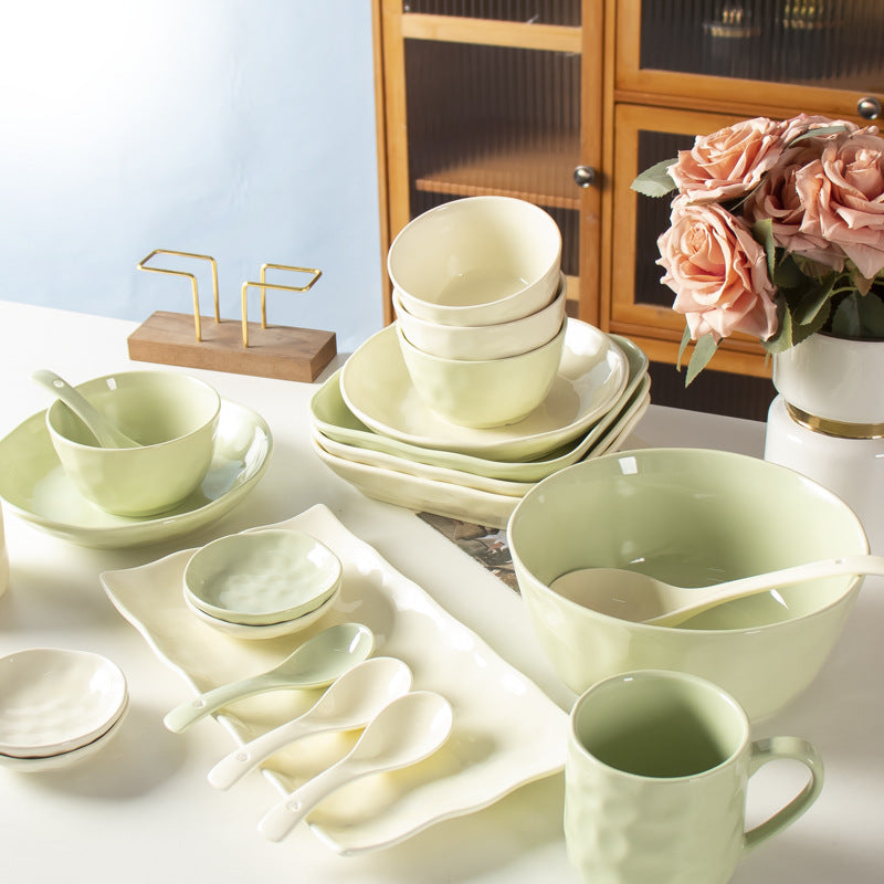 2023 new stone pattern tableware and dish set household high-value ins style high-end ceramic set combination