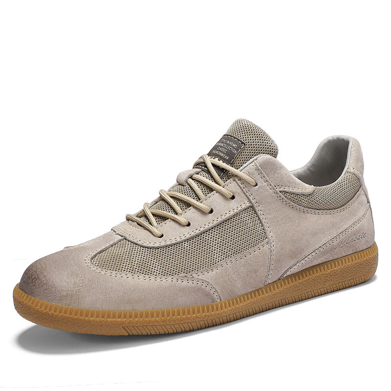 2024 cross-border large dock layer pigskin retro German training shoes breathable fashion men's plus-size casual shoes