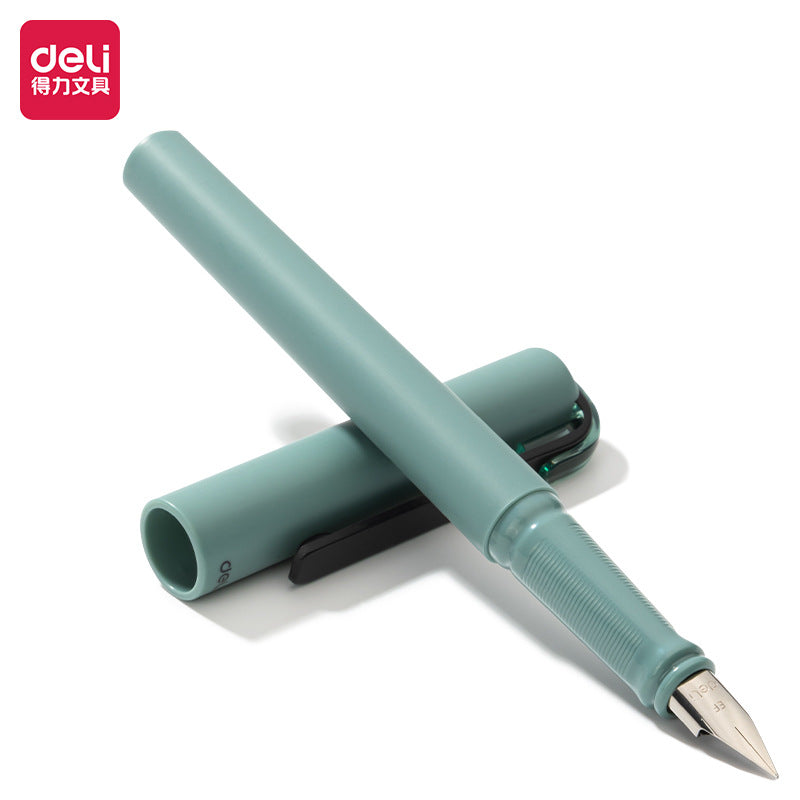 deli Deli A952 fountain pen for students of primary school students practicing words fountain pen can replace the ink sac Zhengzi beginner with a pen engraving