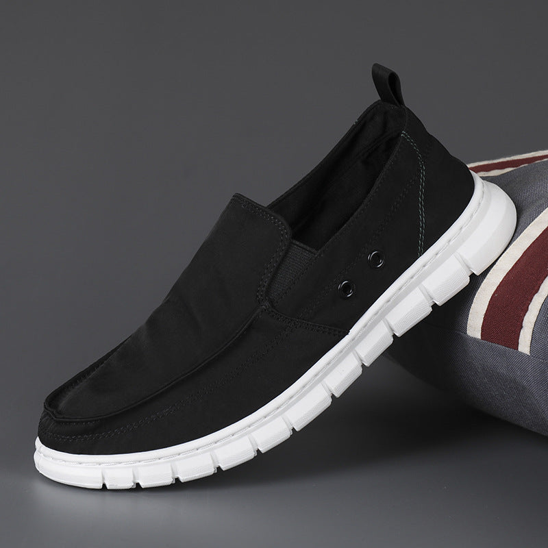 Men's new canvas shoes, men's shoes, summer tide shoes, breathable, slip-on casual shoes, old Beijing cloth shoes, lazy shoes
