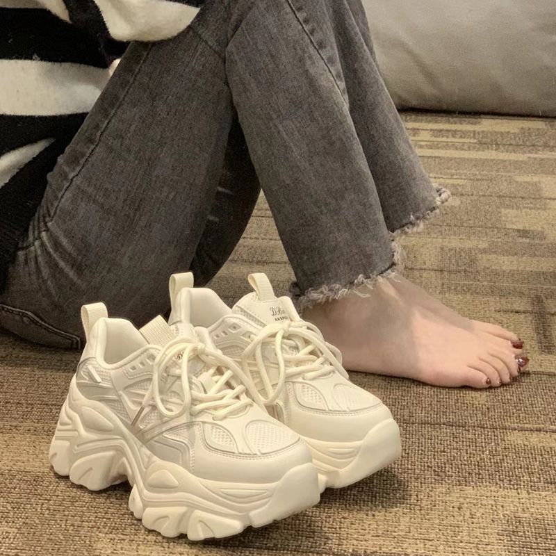 Daddy shoes women's heightened 2025 spring new versatile small man tall thick-soled fried street sneakers women