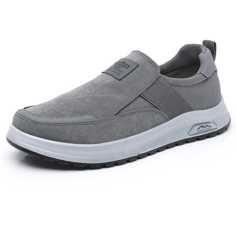 Shoes: men's slip-on comfortable, lazy soft-soled canvas shoes, casual breathable, non-slip and anti-odor single shoes, outdoor walking shoes