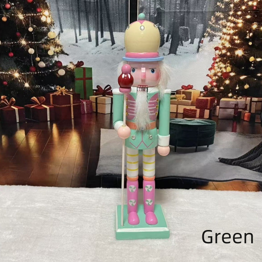 Cross-border spot new nutcracker wooden handicraft ornaments in different sizes Creative home Christmas ornaments