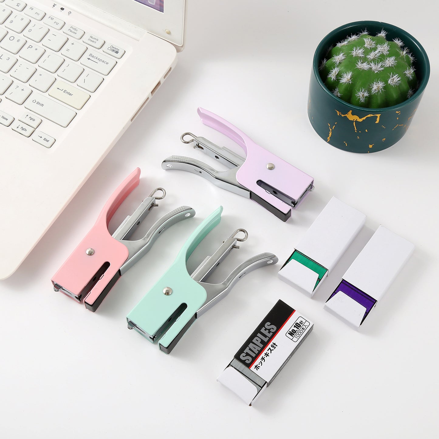 Manufacturer: Macaron colored metal hand holding stapler No. 10 labor-saving packaging machine small office binder