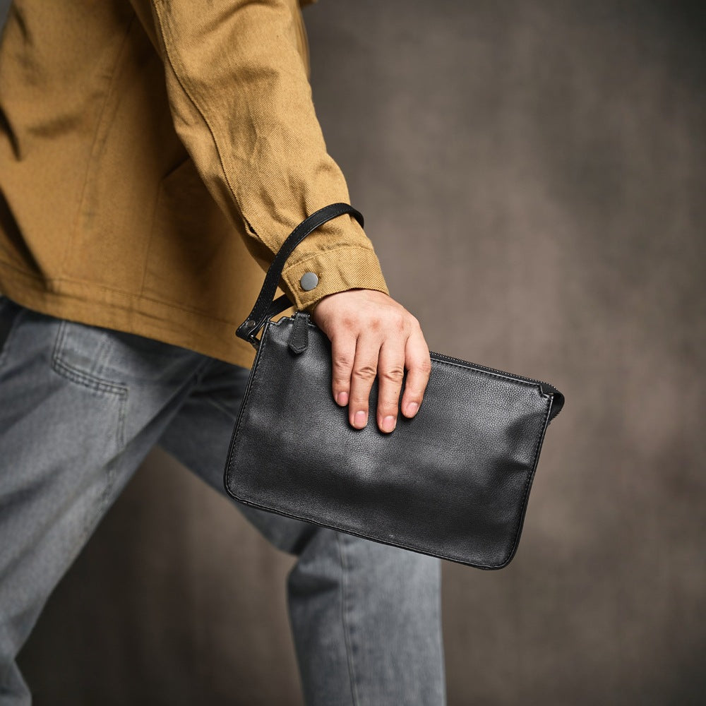 Horizontal boys' clutch bag, business commuter men's bag, new casual men's work bag