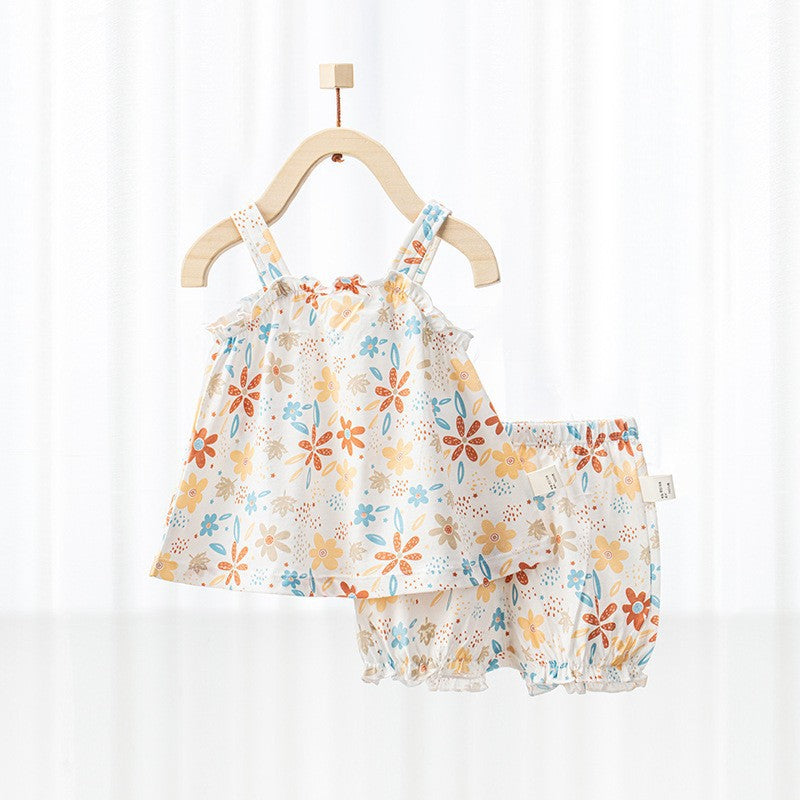 Children's clothes, girls' dresses, summer thin foreign clothes, baby girls wear princess dresses over their skirts