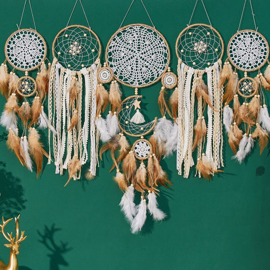 Cross-border dreamcatcher five-piece set European style factory direct sales home wall decoration dreamcatcher wall decoration pendant