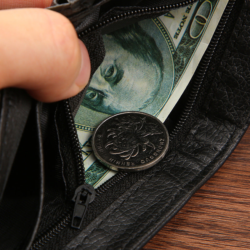 Manufacturers wholesale men's wallets PU leather short foreign trade cross-border zipper buckle wallet new wallet coin purse