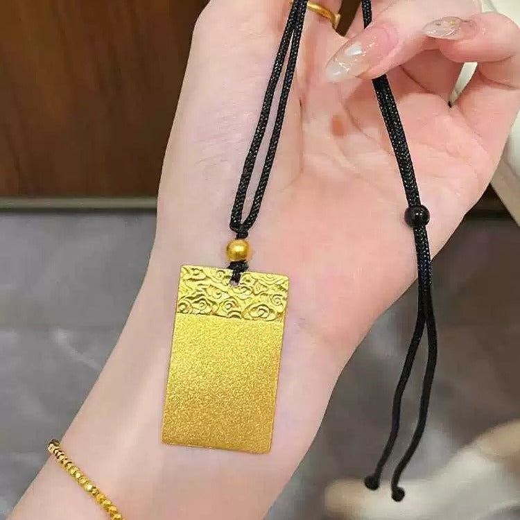 Sha Jin Men's and Women's Ping An Xiangyun Wushi Brand Pendant New Chinese Men's and Women's Sweater Chain Wushi Brand Necklace Pendant