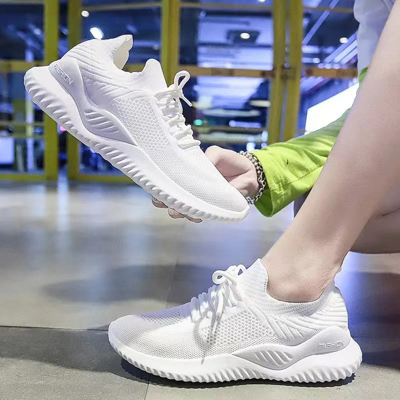 2025 Spring/Summer Fashion: Athleisure, Breathable and Lightweight, Korean Shoes, Trendy Coconut Shoes, Flying Woven Mesh Women's Shoes