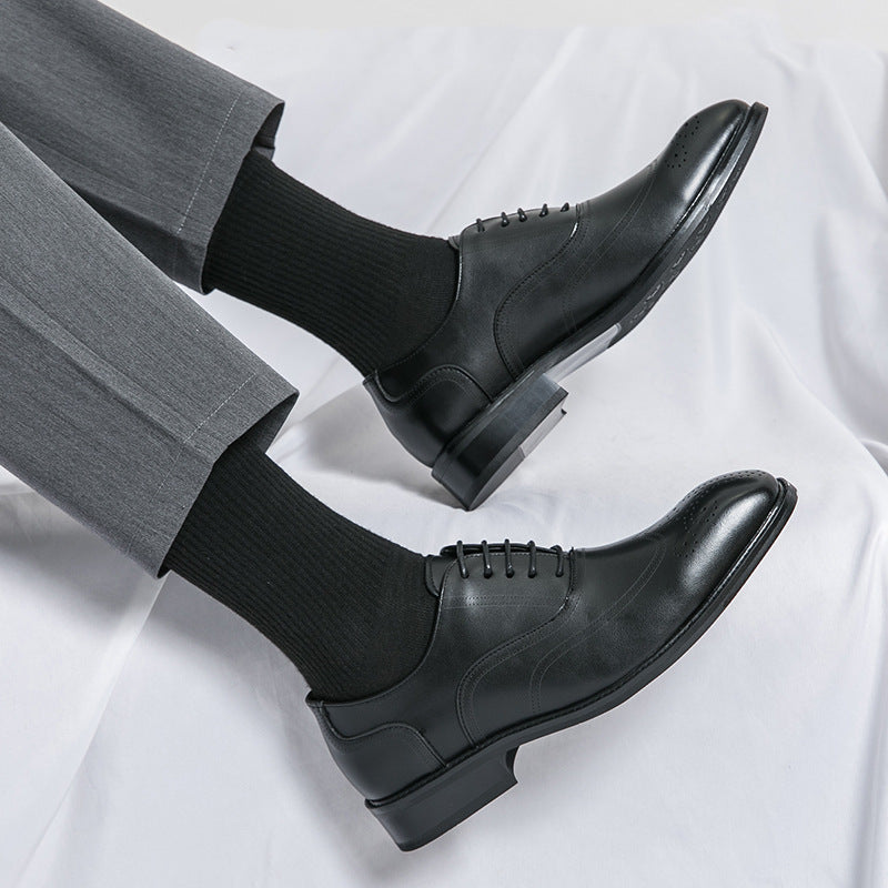 Factory direct sales brogue leather shoes men's carved british style korean version wedding groom shoes hairstylist tassel men's shoes