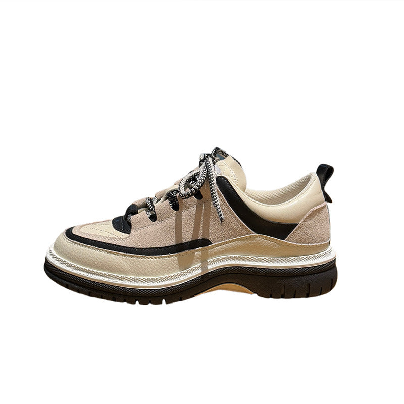 Little Fragrance Wind Thick-soled Panda Daddy Shoes Women's 2025 Spring New Fashion Heightened Sneakers Casual Shoes Women's Versatile