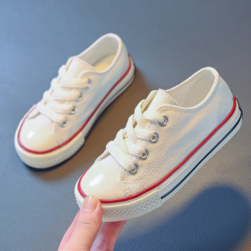 Children's canvas shoes, girls' shoes, spring and autumn, new white shoes, autumn girls' board shoes, baby cloth shoes, boys' shoes