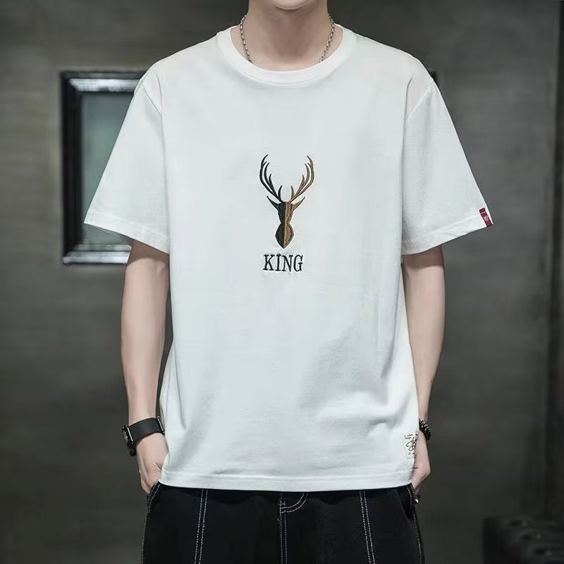 Short sleeve t-shirt men's summer fashion brand gradient smiley face summer half-sleeved versatile shirt men's thin summer dress