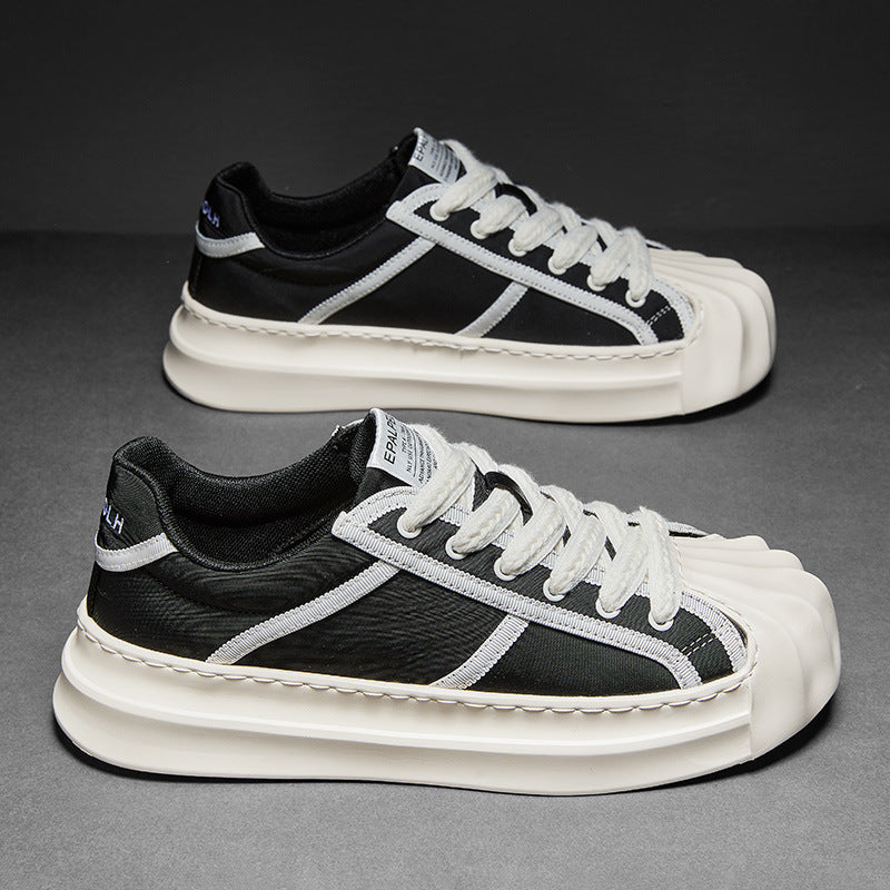 Canvas shoes, summer breathable sports flat shoes, Korean shell toe, thick soles, cold sticky casual and versatile trendy shoes, men's shoes