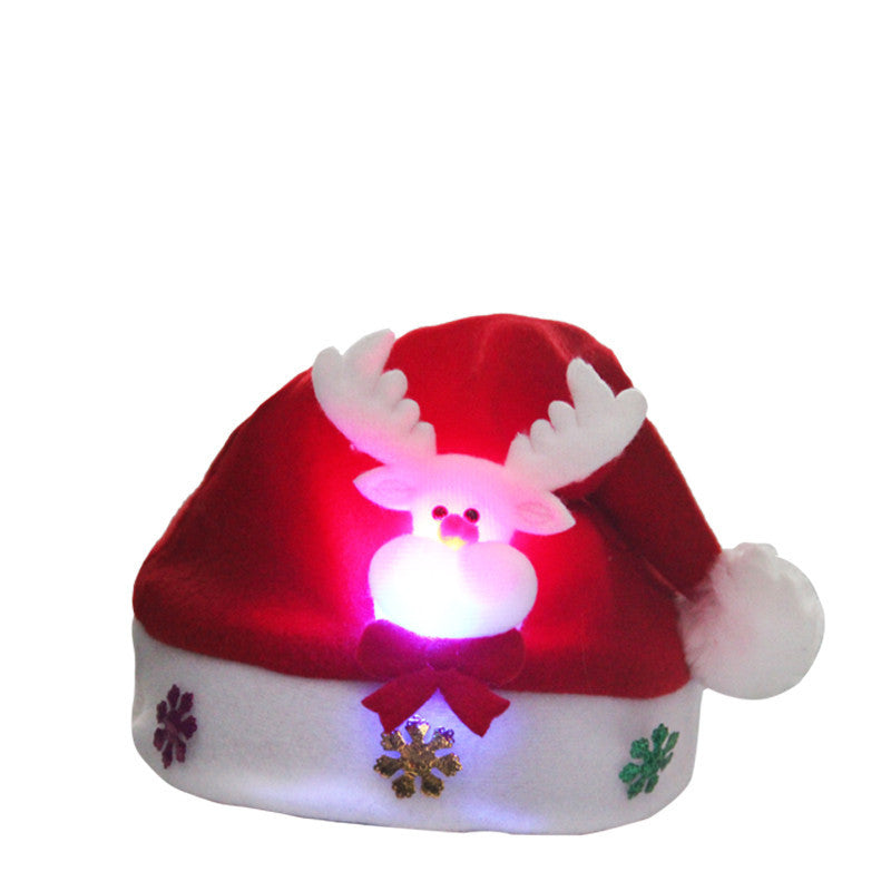 Christmas Glow Christmas Hat Adult Kids Cartoon Hat Snowman Hat for Old Man Christmas Small Gift Party Decoration