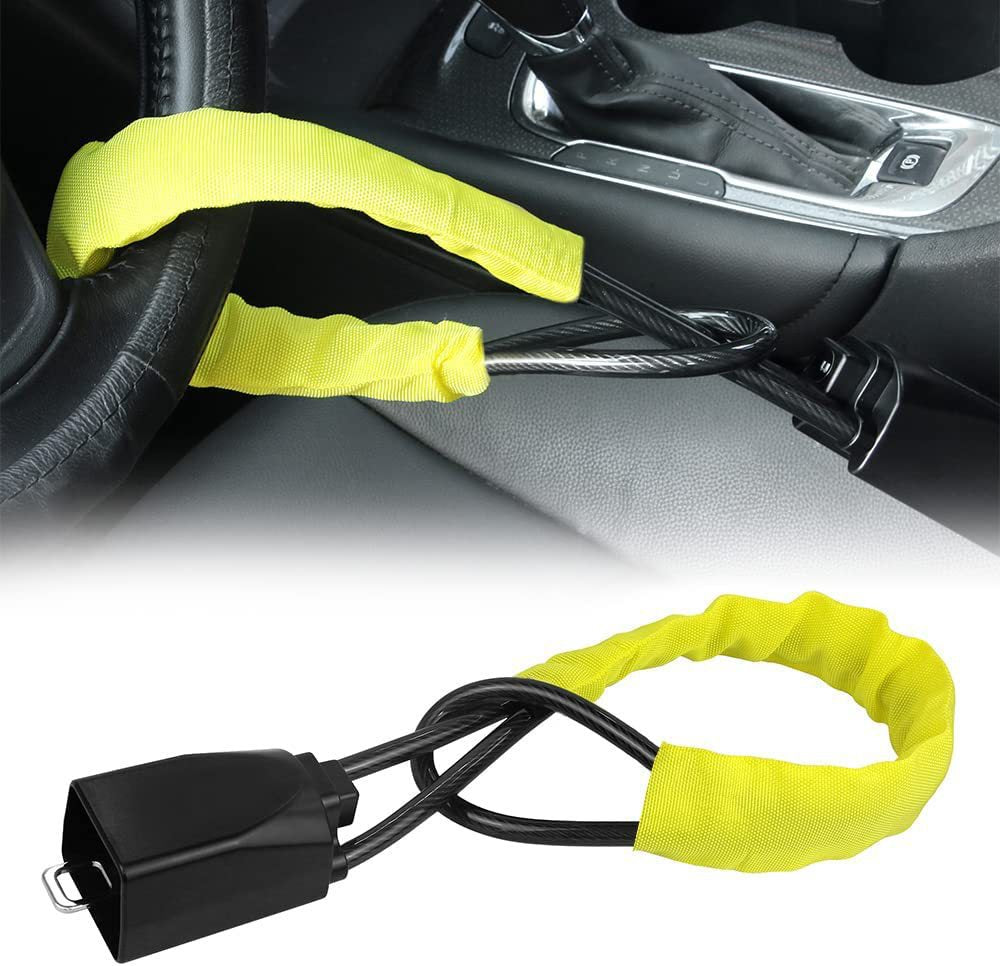 Car Steering Wheel Anti-theft Lock, Car Anti-theft Lock, Seat Belt Buckle Lock, Retractable Steel Cable Lock, Wire Rope Lock