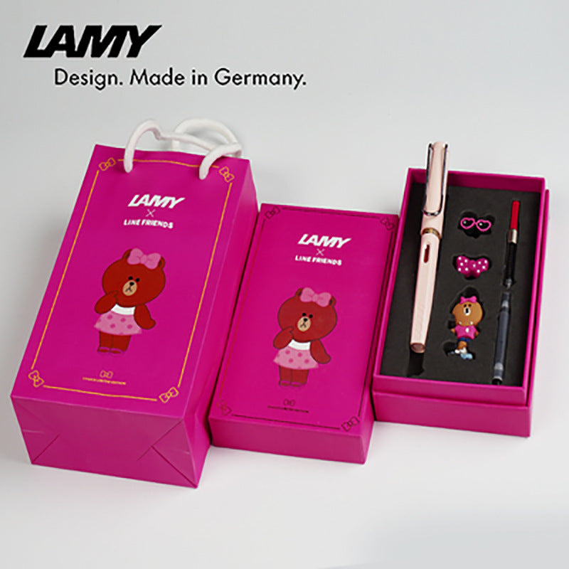 Spot German Lingmei cartoon student practice special fountain pen EF gift box ink sac ink souvenir wholesale on behalf of the wholesale