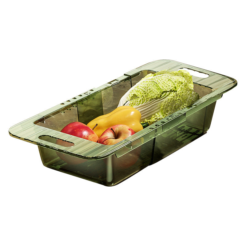 Retractable drain basket, kitchen vegetable basket, washing basin, drain home, living room, fruit tray, sink water filter basket, artifact