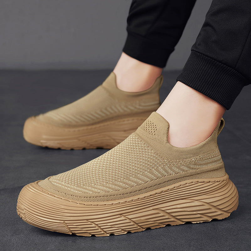 Men's Shoes 2025 Spring New Sneakers Flying Woven Breathable Board Shoes Casual Men's Shoes Autumn Men's Work Shoes Cloth Shoes