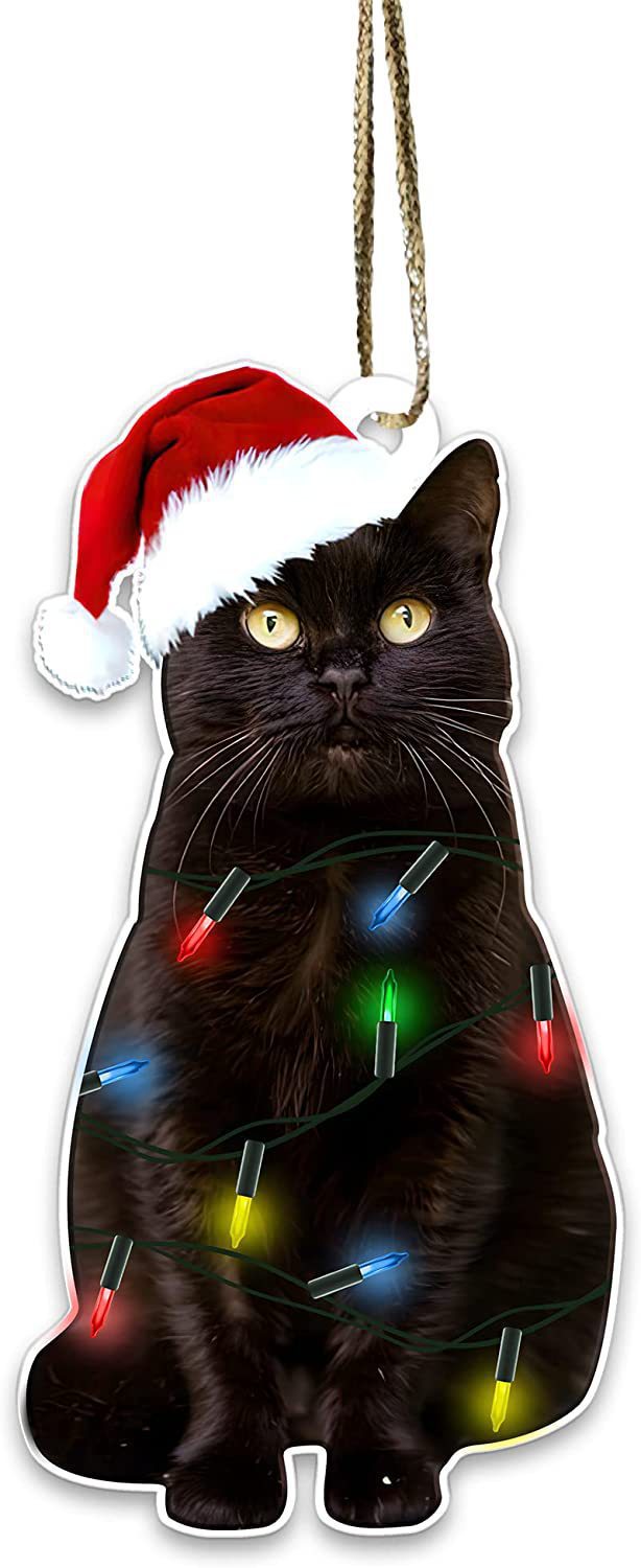 Amazon New Cat Cat Lovers Christmas Ornament Cute Cat Christmas Day Ornament Tree Decoration Pendant