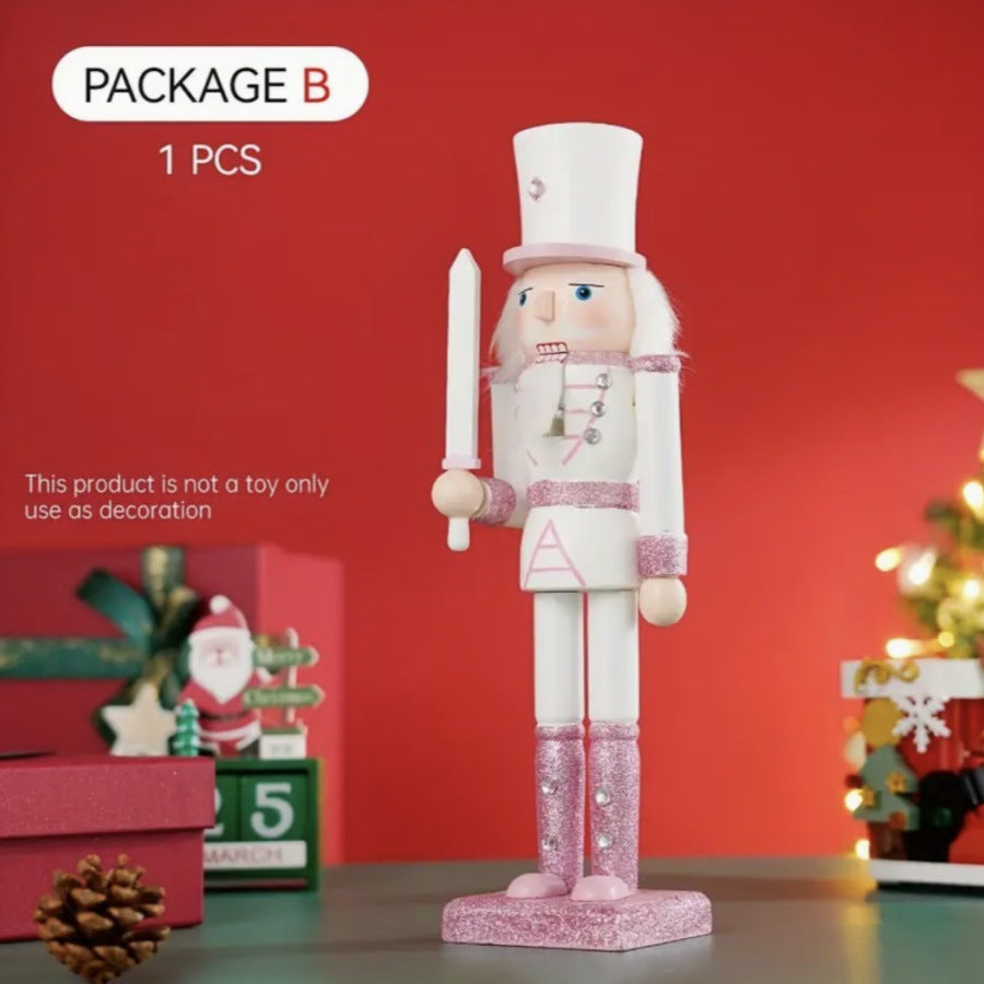 Cross-border spot new nutcracker wooden handicraft ornaments in different sizes Creative home Christmas ornaments