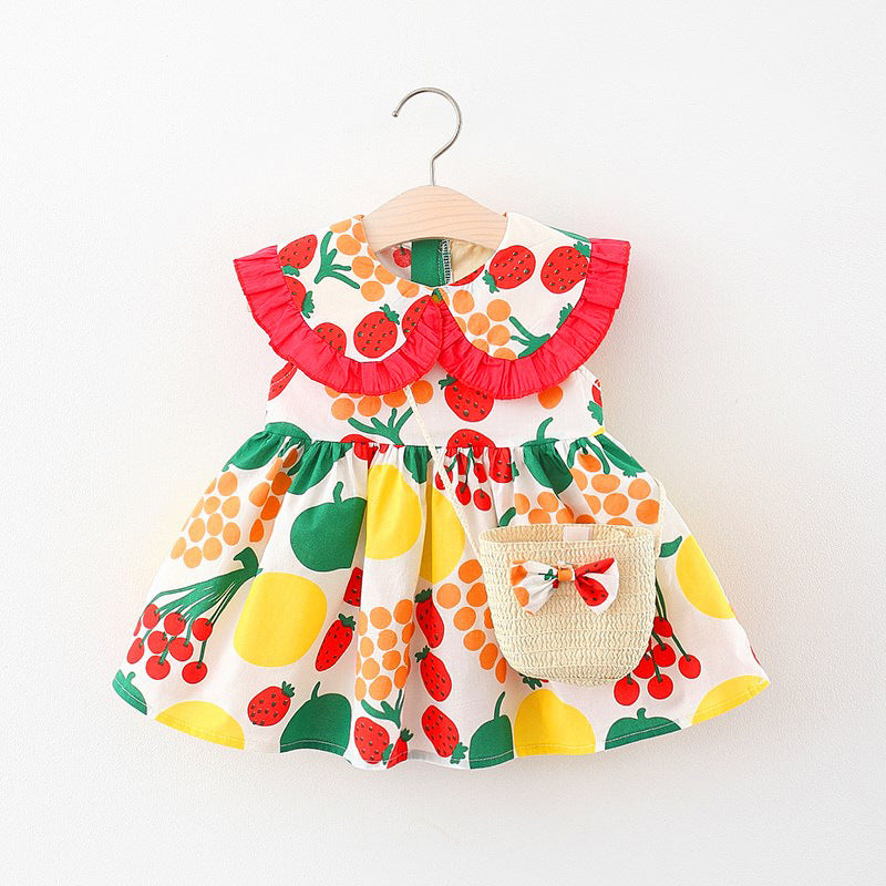 Children's 2022 foreign cute skirt girls' baby sleeveless printed dress summer girls' skirt drop shipping 1071