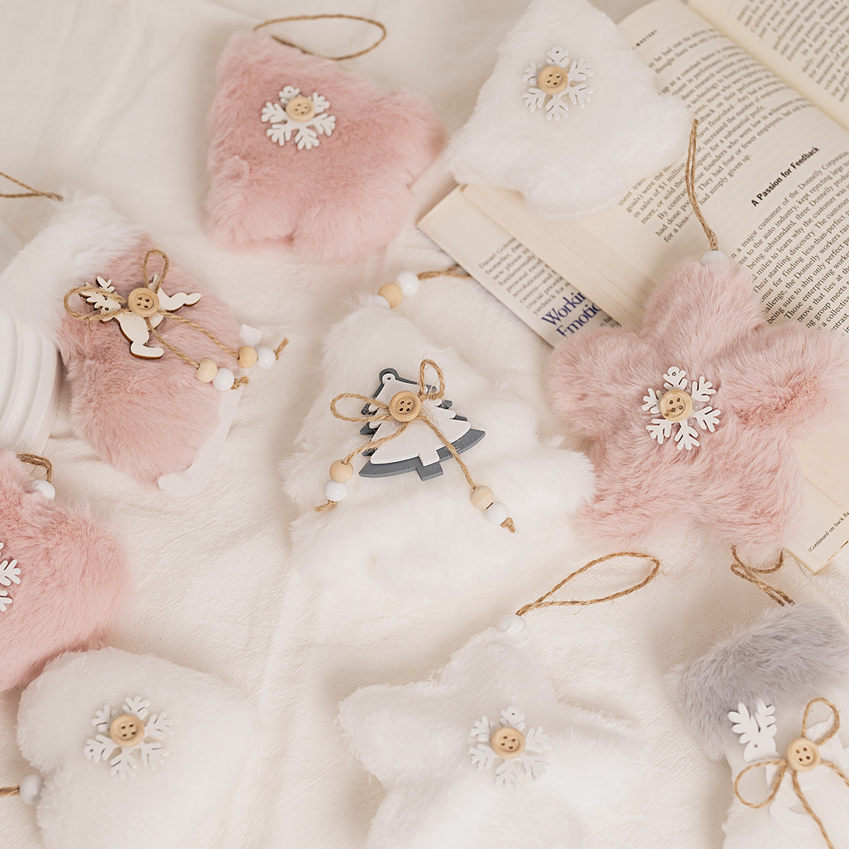 New Cross-border Christmas Plush Angel Charm Cute Doll Doll Gift Christmas Tree Pendant ins Arrangement