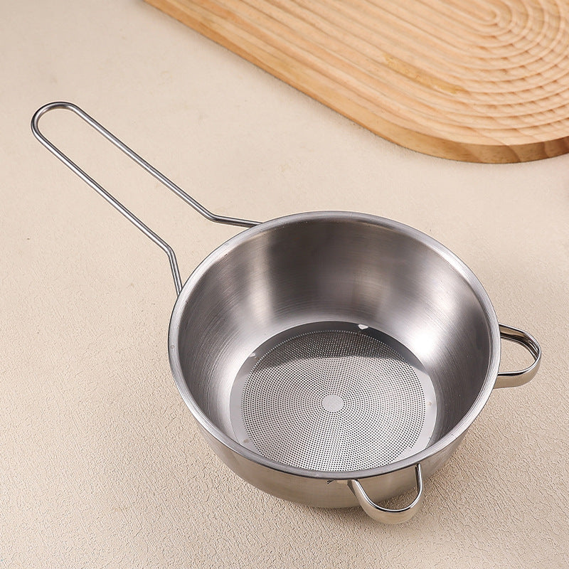 Stainless steel colander soy milk filter juice sesame sieve household kitchen scoop superfine traditional Chinese medicine flour sieve
